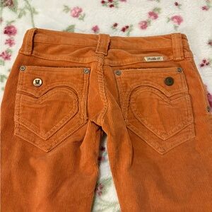 Frankie b Corduroy heart pocket flares size 2 orange lowrise New